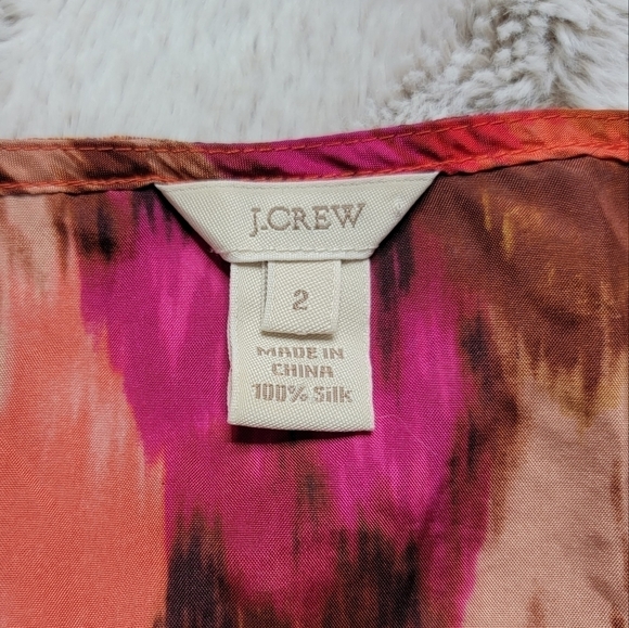 J Crew 100% Silk Pleated Sleeveless Tie Waist Blouse Size 2 - Picture 9 of 12